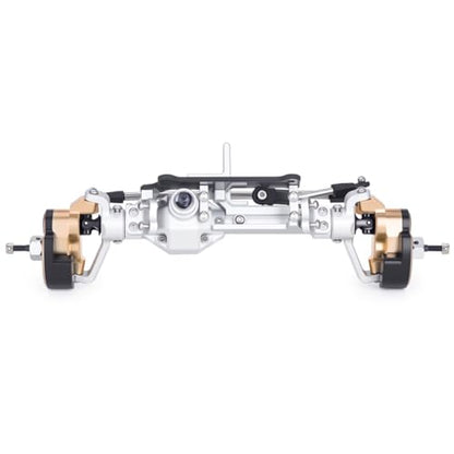  Front Rear Portal Axle Set CNC Aluminum & Brass 4WS Axles for 1/10 RC Crawler Axial Capra 1.9 UTB Cheater Rigs LCG Chassis Upgrade Parts (Silver Front) - color: Silver Front
