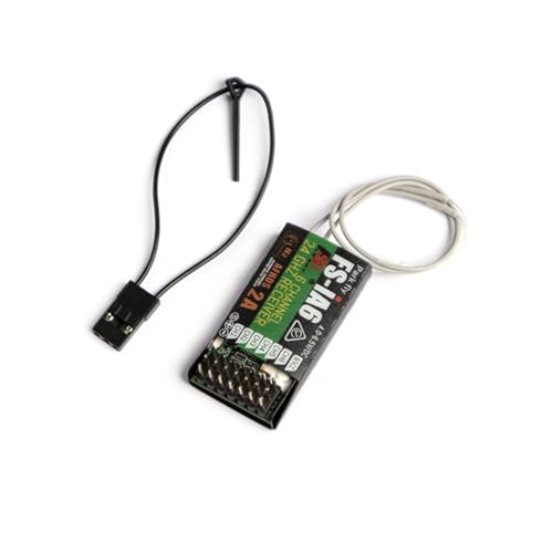 JeeFly RC Receiver FS-iA6 6-Channel 2.4GHz Remote Control Receiver with Dual Antenna Compatible with FS-i4/i6/i10/GT2E/GT2F/GT2G Transmitters for RC Airplanes, Helicopters & Drones