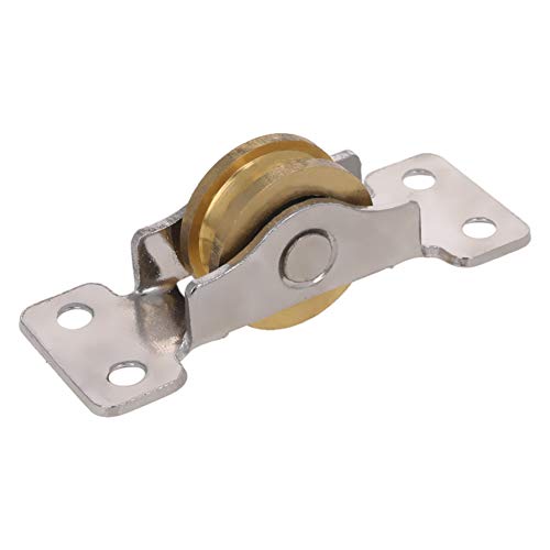 Heyiarbeit Copper Single Wheel 1" / 26mm Dia Stainless Steel Electroplating Sliding Door Window Pulley Stainless Steel Shell Silver and Gold Tone - color: Silver&Gold, size: 1" / 26mm Dia