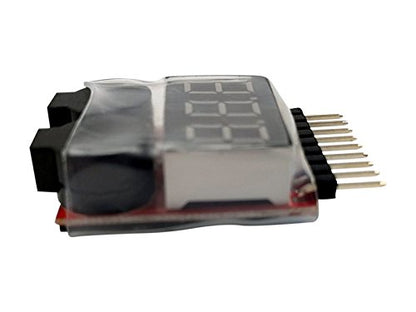 2 Pack Lipo Battery Voltage Checker Alarm LED 1-8 Cell - Apex RC Products #1655