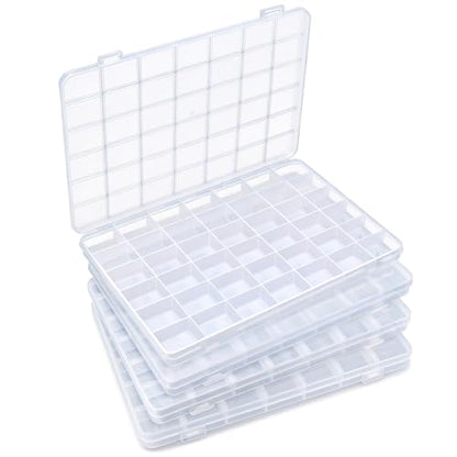 IOOLEEM Bead Organizer Box, 42 Grids 4 Pack Organizer Container Storage | Clear Plastic Dividers for bead arts and crafts for beading & jewelry storage & small items arts and crafts. - size: 42 Grids (4 pack)