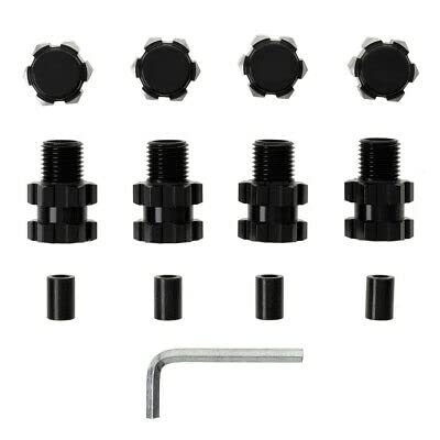 Hot Racing Aluminum 17mm Splined Hubs +10mm for Traxxas 1/10 Maxx, Black
