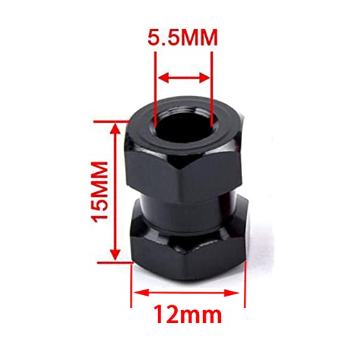 RC Car 12mm Hex Wheel Hub Drive Adaptor 15mm Extension Combiner | 15mm Extension Combiner Coupler for 1/10 RC Crawler Axial SCX10 D90(4PCS) - style: 15mm