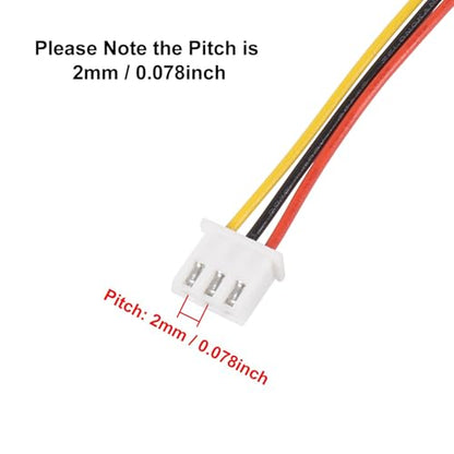 Alinan 20pcs JST-XH2.54mm 3 Pin Connector Kit, Included 10pcs Mini 3 Pin 26AWG Female Connector Plug with 200mm Cable Wire and 10pcs Micro 3Pin Male Connector Plug - color: 3Pin 26AWG 200mm Cable