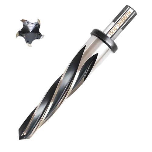 15/16" Bridge Construction Reamer Drill Bit, M2 HSS Taper Chucking Reamer for Steel Alloy Metal Wood Plastic, 1/2" Non-Slip Shank, 5-Spiral Flutes Car Reamer, to Align or Enlarge Holes, 24mm - size: 15/16"