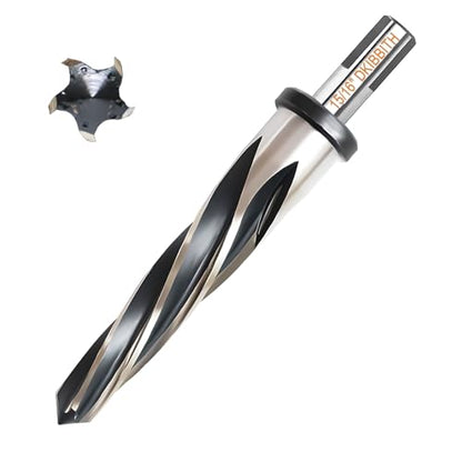 15/16" Bridge Construction Reamer Drill Bit, M2 HSS Taper Chucking Reamer for Steel Alloy Metal Wood Plastic, 1/2" Non-Slip Shank, 5-Spiral Flutes Car Reamer, to Align or Enlarge Holes, 24mm - size: 15/16"