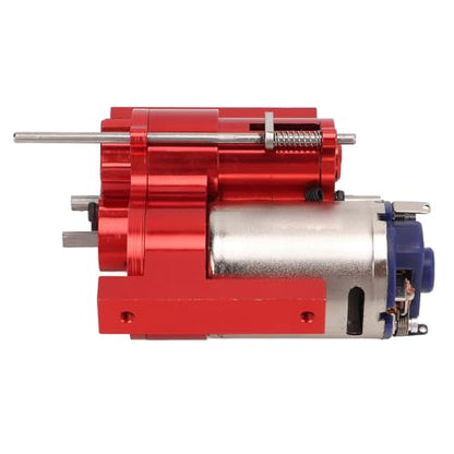 Aluminum 2 Speed Gearbox Kit,Upgrade Metal Gear Transmission for RC Crawler Car,Red Alloy Drive Train Set for WPL B16 B36 MN D90 D91 Models - color: Red
