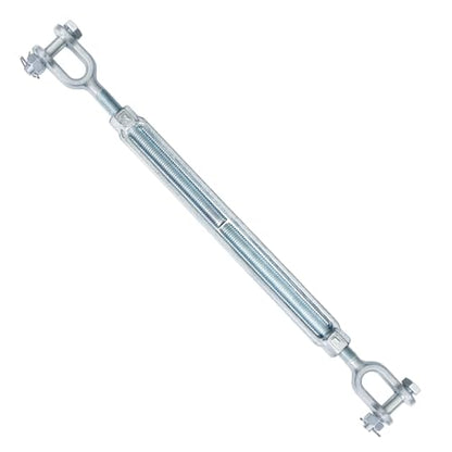 5/8" Jaw Jaw Turnbuckle Galvanized Jaw and Jaw Turnbuckle, Jaw Jaw Closed Body Marine Turnbuckle Jaw, 5000lbs Working Load Limit, Durable for Wire Rope Cable (5/8" x 12") - style: Jaw & Jaw-5/8 x 12