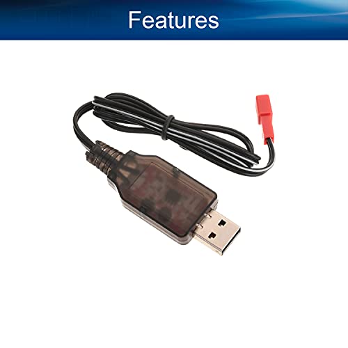 Heyiarbeit JST-2P USB Charging Cable for RC Car 7.2V 250mA Ni-MH Ni-CD Battery 1pcs - size: JST-2P 1Pcs