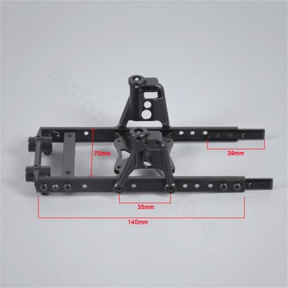 Metal 6x6 Chassis Rails Extended Kit with Shock Towers and Bumper Mount for 1/10 RC Crawler Axial SCX10 90046 90047 Upgrade Part