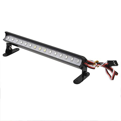 5.51" RC 15Led LED Light Bar Kit Body Shell Roof Light Lamp Compatible with Traxxas TRX-4 SCX10 Wraith 90046 D90 SCX10 II CC01 Redcat Gen7 Gen8 1/10 RC Crawler Car Truck (Red-Blue-White)