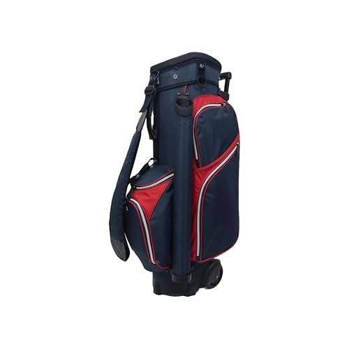 RJ Sports Spinner X Transport Wheeled Golf Cart Bag - color: Red/White/Navy