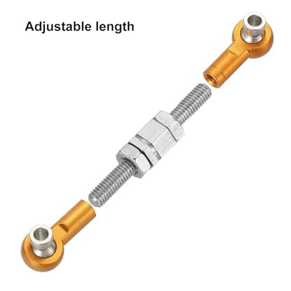 MECCANIXITY 4 Pcs Steering Servo Turnbuckle Rod RC Aluminum Alloy Linkages for HSP 1/10 94123 On-Road RC Car (Gold Tone, 38mm) - color: Gold Tone, size: 38mm
