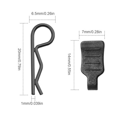 HobbyPark 50pcs Universal 1/16 1/18 SCX24 RC Body Clips with Pull Tabs Black RC Car R Pins Small for Traxxas TRX4M RC Vehicles Truck Buggy Shell Replacement Parts - size: 1.0mm Rod Black Clips and Tabs
