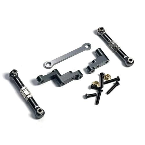 RC Car Accessories Compatible with MJX for Hyper for Go 16207 16208 16209 16210 H16 H16BM 1/16 RC Car Metal Parts Steering Tie Rod Assembly(Black) - color: Black
