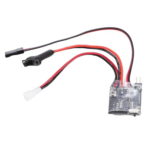 30A Brushed Electronic Speed Controller, RC Motor Speed Control with Brake and PH2.0 Plug for 1:16, 1:18, :24 RC Car Boat DIY