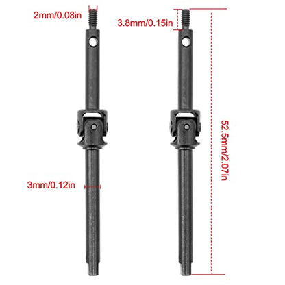 OGRC +4mm Front Steel Front Axle Drive Shaft CVD for SCX24 Upgrade Parts | Ujoint CVD Set for SCX24 C10/JLU/Bronco/Gladiator/Deadbolt Upgrades Parts - style: +4mm