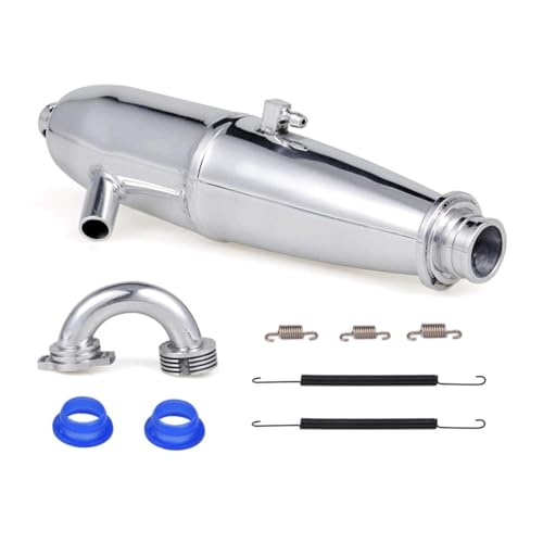 ZEZEFUFU 1 Set Aluminum Alloy Exhaust Pipe Replacement for 1/8 Nitro Gas Engine RC Buggy Car Accessories