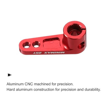 MECCANIXITY Aluminum Alloy 25T Steering Servo Arm Horn Red for 1/8 1/10 RC Car/Boat/Airplane Boat Accessories 2 Pcs - color: Red