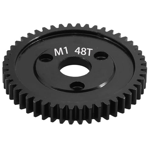 M1 Spur Gear 1.0 Metric Pitch 48-Tooth, 30T 32T 34T 36T 38T 40T 42T 44T 46T 48T 50T 52T Spur Gear Mod 1 for TRAXXAS Slayer Pro 4X4 Revo 3.3 ARRMA HPI HOBAO LOSI, Hardened Steel Upgrade Part Gear (48T) - size: 48T