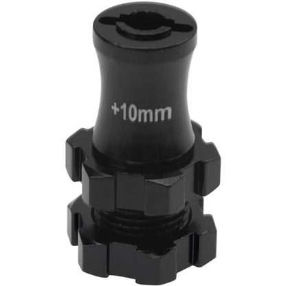 ShareGoo Metal +10mm Extended 17mm Splined Wheel Hex Hub Adapter Compatible with 1/10 Slash 2WD 4X4 Rustler Stampede Bandit 2WD 4X4 RC Car (Black) - color: Black