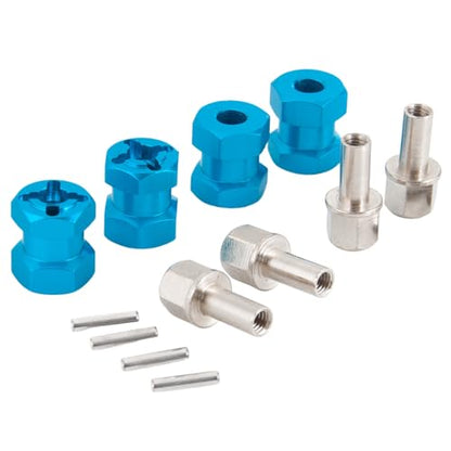 4PCS MORFUM RC Wheel Spacers 12mm Hex Drive Hubs Combiner Coupler Aluminum 15mm Offset Extension Drive Adapter for 1/10 RC Crawler Car Upgrades (Blue) - color: Blue