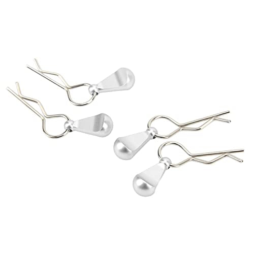 RC Car Body Clips Pull Tabs1/1 RC Body Clips Pins with Pull TabsBody with Tabs for 1/8 Car, /1RC Pins Tabs High Strength 4Pcs Great Durability (Silver) - color: Silver
