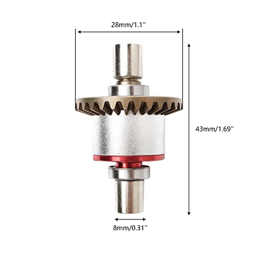 Metal Differential Replacement Spare Parts Accessories Compatible with WLtoys 1/12 Scale 124016 124017 124018 124019 RC Car Upgrade Parts - color: 1pcs Differential