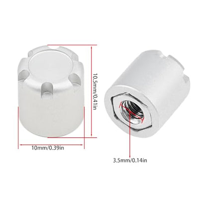 4PCS RC M4 Wheel Hex Nuts with Tools,CNC Aluminum RC Car Dustproof Wheel Rim Center Cap Hub Suit for TRX4 Axial SCX10 Redcar D90 Tamiya Etc 1/10 RC Crawler Car Upgrades (Silver) - color: Silver