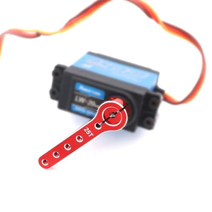 25T Metal Servo Arm 56mm for 30-100CC Balsa Airplanes 1/10 RC(2PCS Red) | Extension Servo Horn for 1/10 Car Boat Futaba HSP Wltoys Axial SCX10 Parts,CNC Machining - color: 2pcs Red