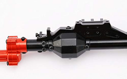 Latest Model Aluminum Portal Front and Rear Axle for 1/10 Axial Wraith 90018 90048 90053 90018 90020 90045 90056 RR10 RC Model Crawler Car (Black with Red)