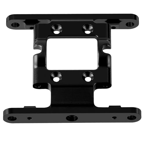 CNC Aluminum Center Frame Brace Transmission Skid Plate Gearbox for FMS FCX18 LC80 1/18 RC Crawler Car Upgrades (Black) - color: Black