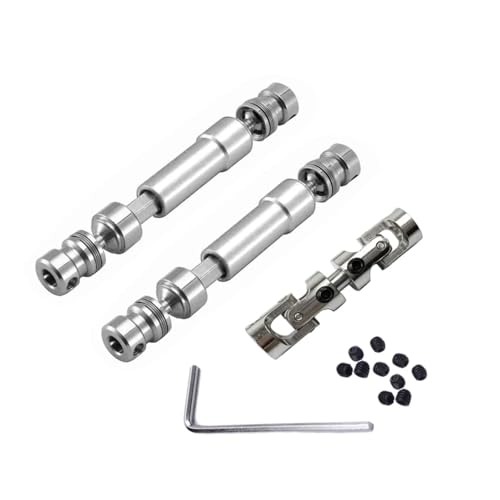 3Pcs Metal CVD Drive Shafts Set Heavy Duty Transmission Upgrades for MN for MN128 MN86 MN86S MN86K MN86KS G500 1/12 RC Crawler Accessories (Silver) - color: Silver