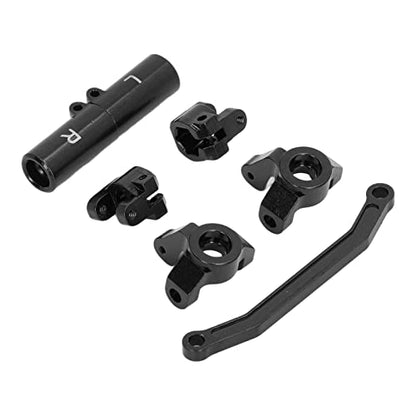 plplaaoo RC Front Steering Set Aluminum Alloy Rear Axle Base for ECX Barrage 1 24 RGT 1 24 FTX 1 24 Climbing Car Lightweight and Strong Replacement Parts (Black) - color: Black