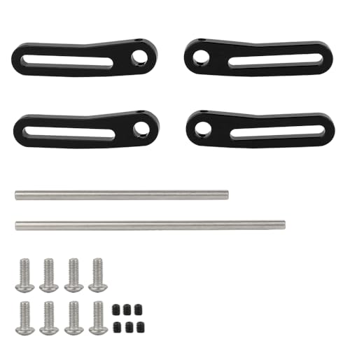 Metal Front Rear Modular Bumper Bull Bars for 1/10 RC Crawler Chassis LCG TRX4 TRX6 SCX10 Capra Dodge Power Wagon Upgrade Parts (Black) - color: Black