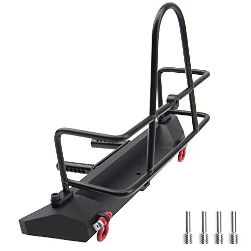 ShareGoo Metal Bumper with Tow Trailer Compatible with Axial SCX10 90046 90047 Traxxas TRX-4 Redcat Gen8 1/10 RC Crawler Car (Rear Bumper) - style: Rear Bumper