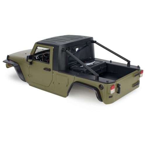 313mm Wheelbase Hard Plastic Pickup Body Shell Unassembled Kit for 1/10 RC Crawler Car Axial SCX10 90046 Jeep Wrangler (Army Green) - color: Army Green