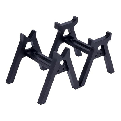 harayaa 2 Pieces RC Car Stand RC Repair Work Station Model Support Simulation Upgrade Compact Aluminum Alloy Suitable for Display Maintenance, Black - color: Black