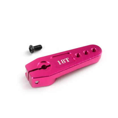 Aluminum Steering Servo Horn, Pink, 18T, 2 Pack, for 60KG 80KG 150KG Servo Motor, RC Car Truck Robot Boat Models, 3 Holes