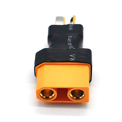 No Wires Connector T-Plug Deans Male to XT90 XT-90 Female Conversion Adapter for RC LiPo Battery (2 Pack) - size: 2 pack T plug Male to XT90 Female
