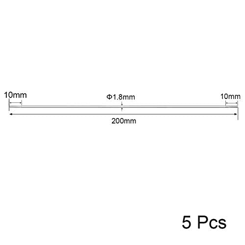 uxcell M2x200mm Pushrod Connector Stainless Steel Rod Linkage,for RC Boat,Car,Airplane,Helicopter,5pcs - size: M2x200mm