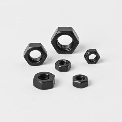 M8-1.25 (30 Pack) Hex Head Nuts, Black Oxide 304 Stainless Steel 18-8 Hexagon Nuts, Hex Drive, Standard Inch Coarse Thread - size: M8-1.25