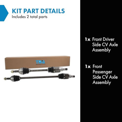 TRQ Front Left and Right CV Axle Assembly Set 2 Piece for 2012 Nissan Versa S SV SL CVT 2013-2014 Versa CVT 2014 Note SV 2015-2016 Note 2015-2019 S Plus 2017-2019 - style: CSA36021