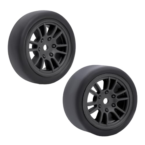 Pre-Mounted On-Road Drift Racing Wheel Tire Set Direct Pin Mount for 1/24 LOSI Micro-B WLtoys 244016-4PCS Rims Hub with Tires (Black) - color: Black