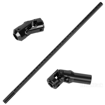 Free to Cut Length Drive Shaft Axles Upgrades Part for 1/10 LCG DIY RC Crawler SCX10 I SCX10 II SCX10 III TRX4 Capra,2PCS #45 Steel Universal Joint Driveshaft,Black - color: Black (Free to Cut Length Drive Shaft)