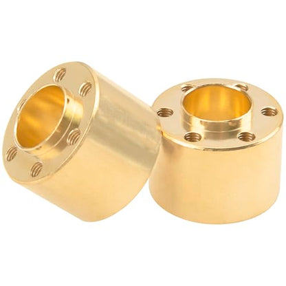 RC Brass Weights 12mm Hex Hub Extended Adapters for 1.9/2.2inch Beadlock Wheel Rim Compatible with Axial SCX10 90046 Redcat TRX4 Gen7 D90 CC01 1/10 RC Crawler (Yellow,15mm)