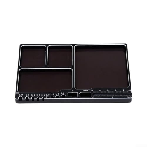Magnetic Parts Tray Aluminum Alloy Dish for Screws Nuts Bolts - Strong Hold Small Hardware Organizer for RC Car Repair 4.25 Inch(Red) - size: Red