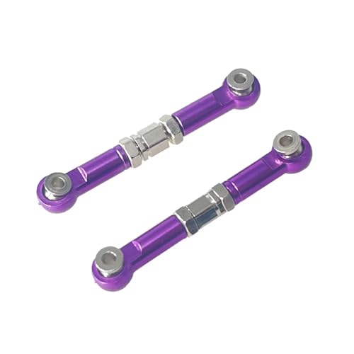 Aluminum Adjustable Steering Tie Rods Turnbuckles Linkages for MJX for HG 16208 14210 16101 1/14 1/16 RC Buggy Upgrade Parts (Purple) - color: Purple