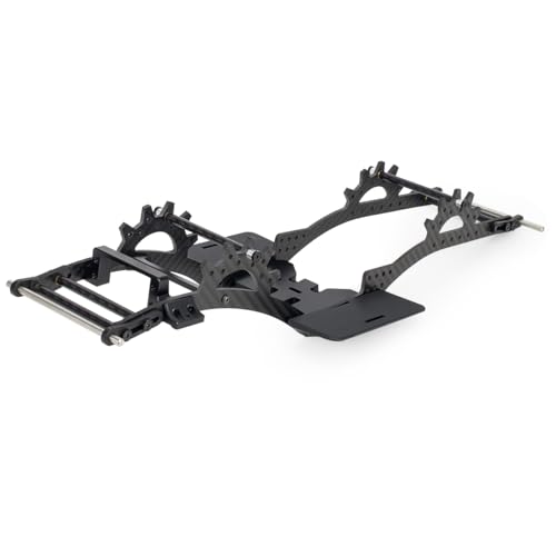 Carbon Fiber LCG Chassis Kit Frame Rails Skid Plate CMS Servo Panhard Mount for 1/10 RC Rigs Crawler Capra SCX10 II VS4-10 Comp Builds DIY Parts (Chassis Kit) - style: Chassis Kit