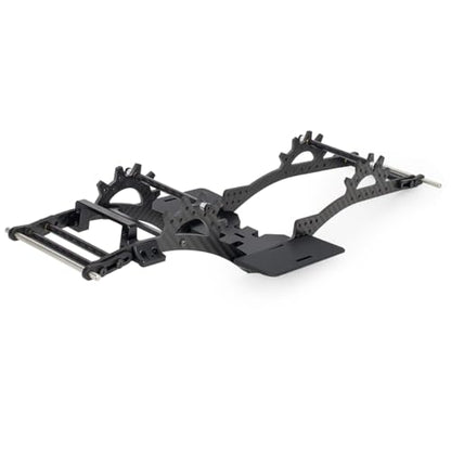 Carbon Fiber LCG Chassis Kit Frame Rails Skid Plate CMS Servo Panhard Mount for 1/10 RC Rigs Crawler Capra SCX10 II VS4-10 Comp Builds DIY Parts (Chassis Kit) - style: Chassis Kit